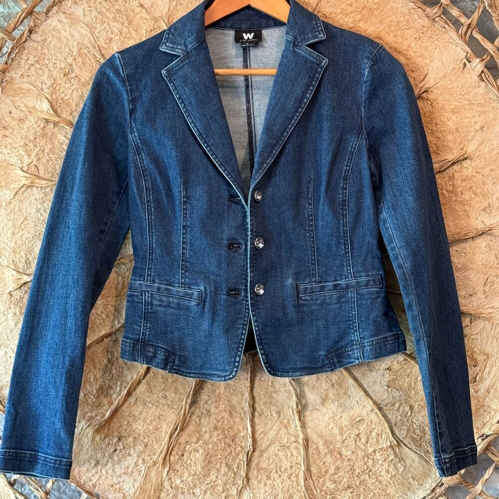 🌿 W by Worth Dark Wash Denim Blazer | Size 2